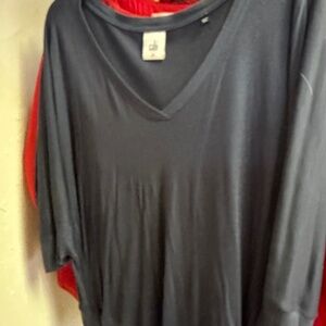Cabi gray cotton three-quarter sleeve top
